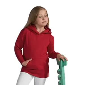 SG Kids Unisex Plain Hooded Sweatshirt Top / Hoodie (5-6) (Red)