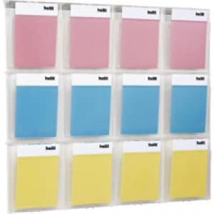 Placativ Helit Placativ Wall Display 12xA4 Pockets Clear H6811102