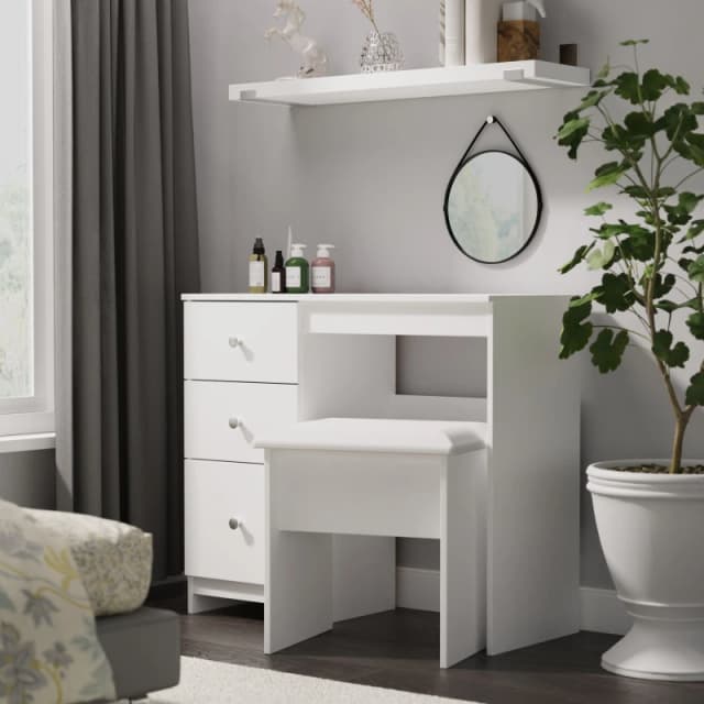 Welcome Furniture Ready Assembled Yarmouth Vanity In White & White YAR031WGW