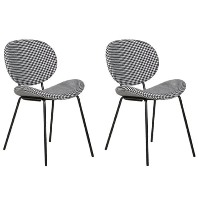 Beliani Set Of 2 Dining Chairs Luana Black/ White
