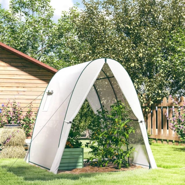 OUTSUNNY Portable Greenhouse Gardening Plant Hot House with 2 Doors, White White Unisex