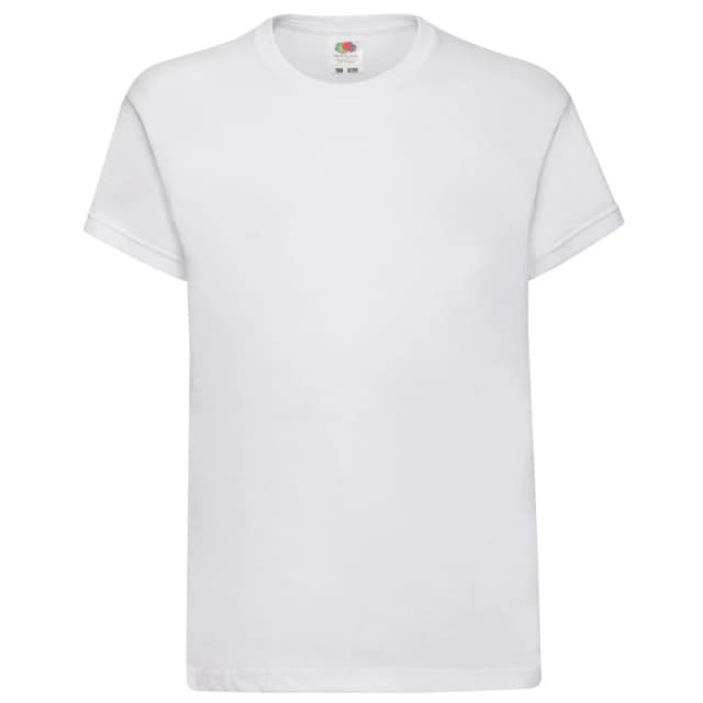 Fruit of the Loom Original Short Sleeve T-Shirt in White Size: 12-13 Years White Unisex 12-13 Years