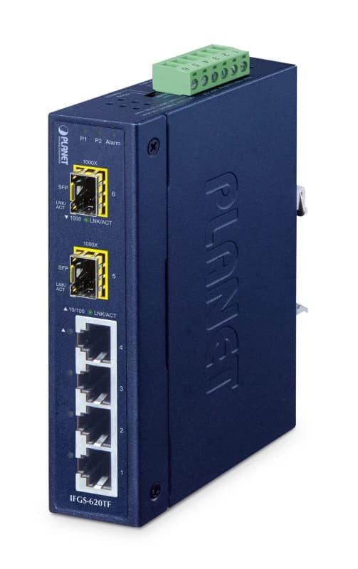 PLANET IFGS-620TF network switch Unmanaged Fast Ethernet (10/100) Blue