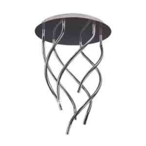 Aire Ceiling Round 6 Light G4 Vertical Arms, Polished Chrome, NOT LED/CFL Compatible