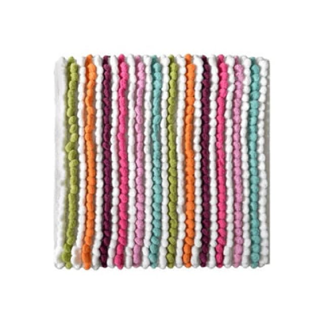 Allure Bath Fashions Striped Chunky Bobble Shower Mat - Multi Bright