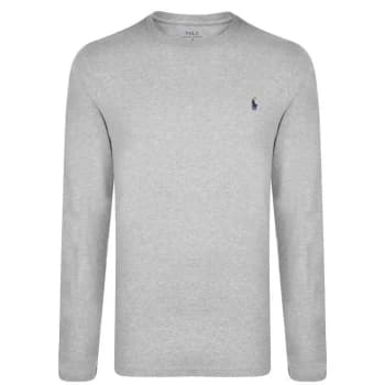POLO RALPH LAUREN Long Sleeve Crew Neck Jersey T Shirt - Grey