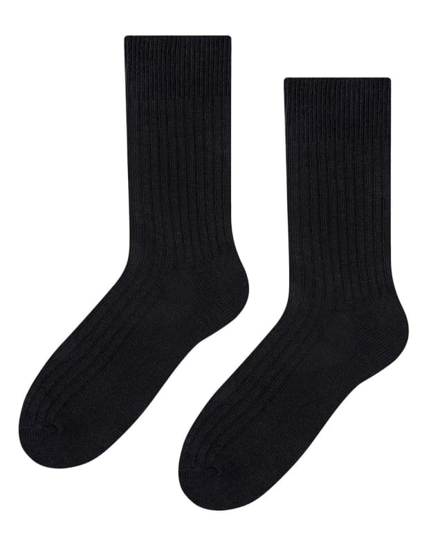Steven Steven Men Alpaca Wool Socks for Winter Knitted Crew Boot Socks in Black Size: 9-11 Black 9-11 Male 5056632699360