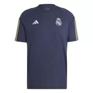 adidas Real Madrid Cotton T-Shirt 2023 2024 Adults - Blue