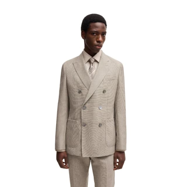 Boss Mens C Huge Double Breasted Formal Jacket Light Beige male 42 (52)