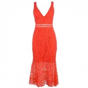 Bardot Fiona Trumpet Dress - FIRE RED