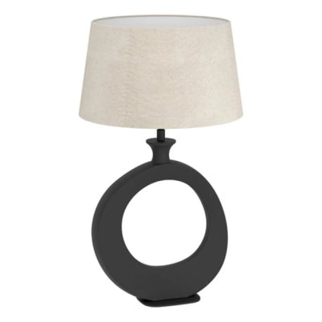 EGLO Eglo DIEZMA Black and Natural-Coloured Table Lamp Black One Size Unisex 9008606312559