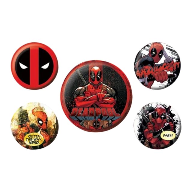 Deadpool Badge Set (Pack of 5) Red