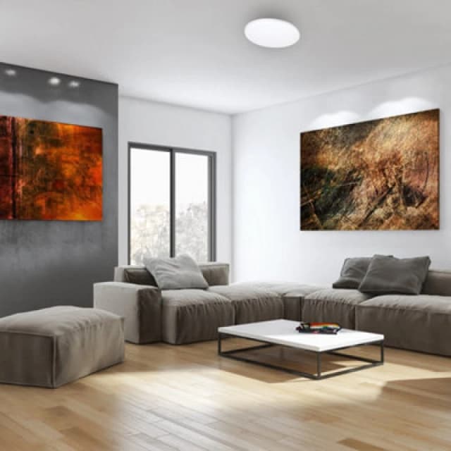 Milagro Siena LED Ceiling Lamp 35cm Chrome And White With Remote White unisex