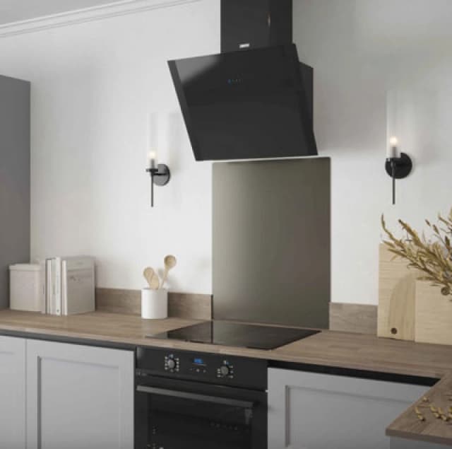 Forgeworks Gunmetal Stainless Steel - Self Adhesive - Metal Kitchen Splashback 600mm X 750mm X 0.9mm