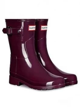 Hunter Refined Short Gloss Wellington Boot - Red