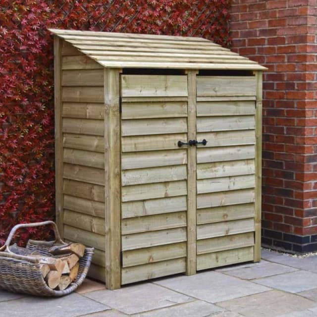 Rutland County Garden Furniture Ltd Cottesmore 6ft Log Store with Doors, L80 x W150 x H181 cm, Light Green Light Green Unisex