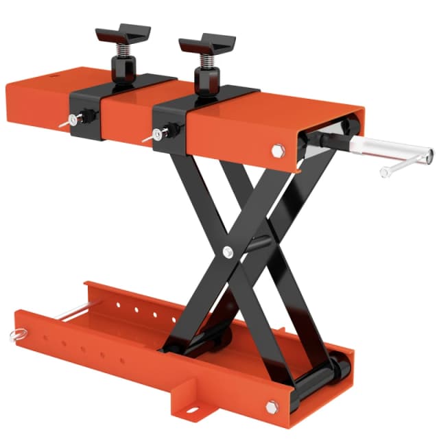 HOMCOM HOMCOM 500kg Motorcycle Scissor Lift Jack, Steel Motorbike Lifting Stand in Orange Orange One Size Unisex 5063603993174