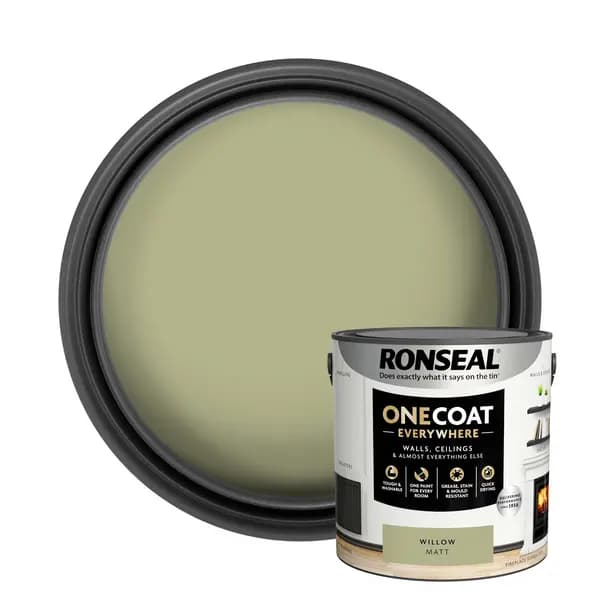 Ronseal One Coat Everywhere Multi Surface Matt Paint Willow - 2.5L Green