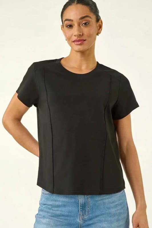 Dusk Womens Premium Stretch T-Shirt in Black Size: Small Black Female S