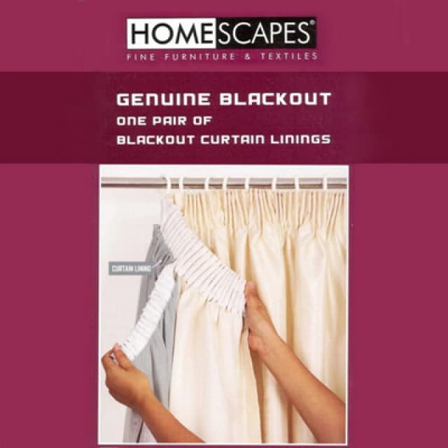 Homescapes 100% Blackout Curtain Lining Pair 3-Pass Coating, 64 X 52"