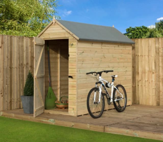 Empire Sheds Empire 8000 Premier Apex Shed 4X4 Pressure Treated Tongue And Groove Wooden Garden Shed (4' X 4' / 4ft X 4ft) (4X4)