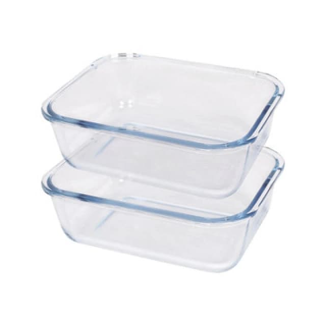 Argon Tableware Rectangular Glass Cake Dishes - 17Cm X 12.5Cm - Pack Of 2