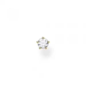 THOMAS SABO Gold Plated Five Claw Cubic Zirconia Single Stud...