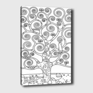 MANDALA103 White Black Decorative Canvas Painting