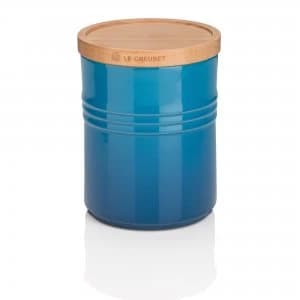 Le Creuset Medium Storage Jar with Wood Lid Marseille Blue