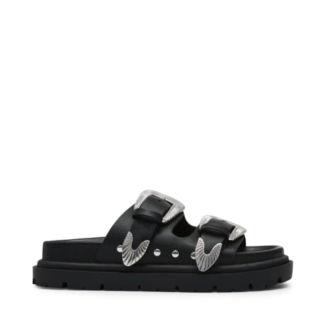 Steve Madden Womens Outcast Adjustable Lightweight Flatform Sandals Black female 4 (37)