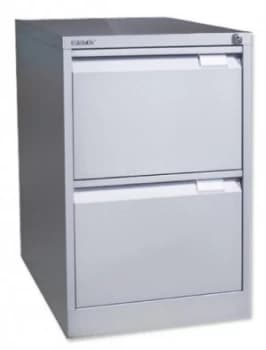 Bisley 2 Drawer Locking Foolscap Filing Cabinet - Grey