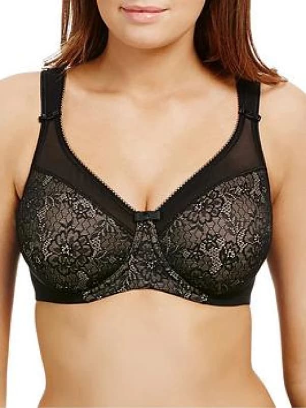 Berlei Berlei Beauty Lace Minimiser Bra Blk/Nud Black/Nude Female 42FF CN20635