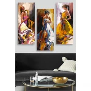 MDF0084 Multicolor Decorative MDF Painting (3 Pieces)
