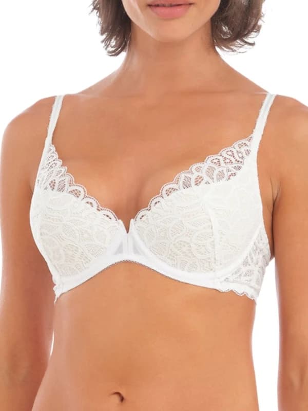 Wacoal Womens Raffine Plunge Bra in White Size: 32D White Female 32D