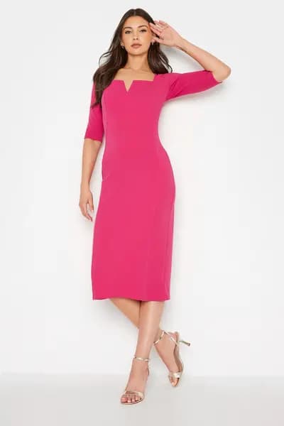 Long Tall Sally Tall Notch Neck Dress Pink