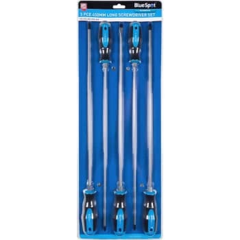 12070 5 Piece 450mm (18') Long Screwdriver Set - Bluespot