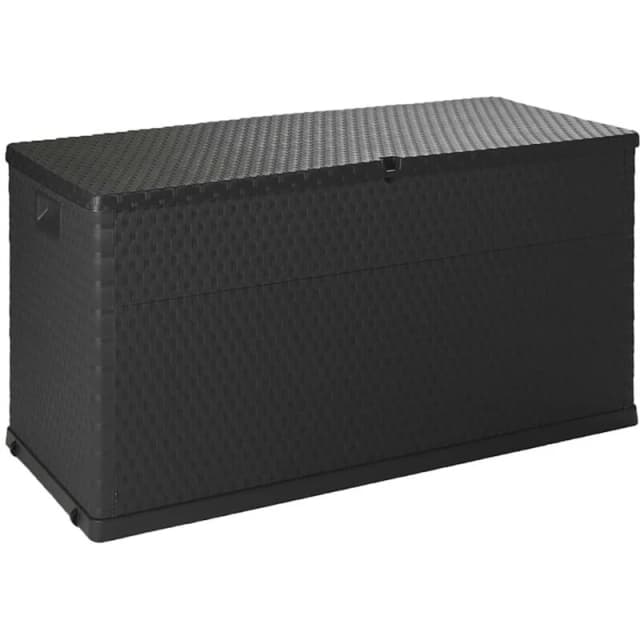 vidaXL Garden Storage Box Anthracite PP Rattan Patio Outdoor Case Furniture
