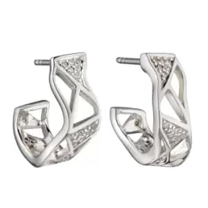 Sterling Silver Cubic Zirconia Huggy Earrings
