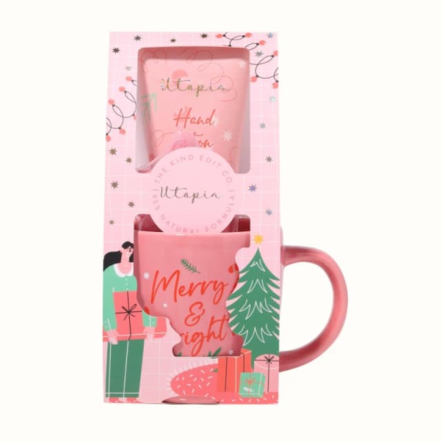 Be You Kind Edit Co. Festive Merry & Bright Mug Set - Pink Pink One Size
