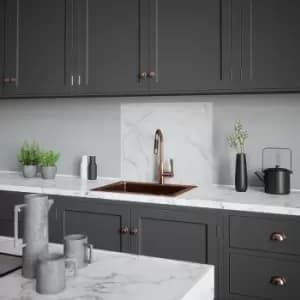 House Beautiful Calacatta Marble Self-Adhesive Glass Splashback 900 x 750mm in Grey