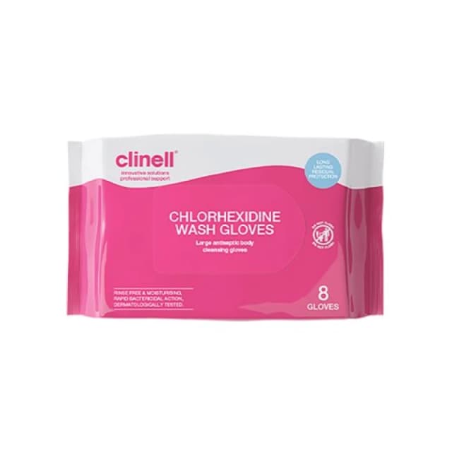 Clinell Clinell Chlorhexidine Wash Gloves (Pack of 8) CHGWGL8 CHGWGL81