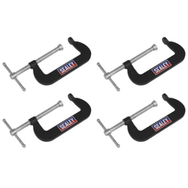Sealey 4 Piece Junior G Clamp Set GCC02 Clamp Capacity (Length): 76mm