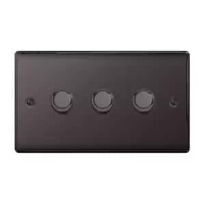 BG Nexus Metal Black Nickel 3 Gang 2 Way Dimmer Switches - NBN83P