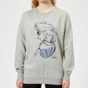 Disney Frozen Elsa Sketch Womens Sweatshirt - Grey - L