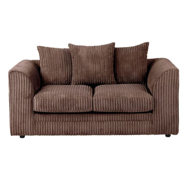 LUXURY LIFE Dylan Jumbo Cord Fabric 2 Seater Sofa Chocolate