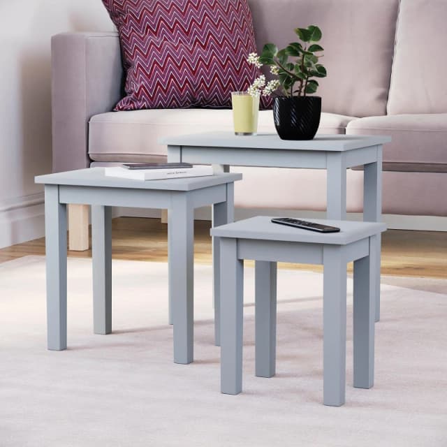 Lassic Vida Designs Yorkshire Nest of 3 Tables Grey unisex Set of 3