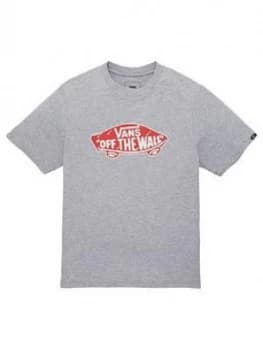Boys, Vans Off The Wall Logo Fill T-Shirt - Grey/Red, Size 9-10 Years, M