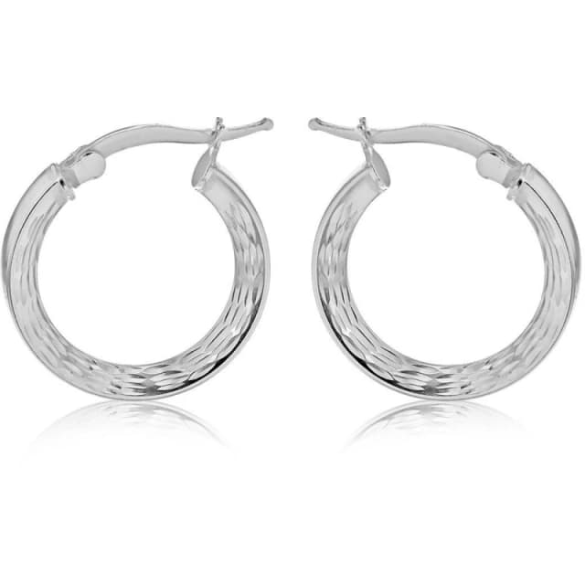 Be You Sterling Silver Marquise-Patterned Hoops Silver female One Size