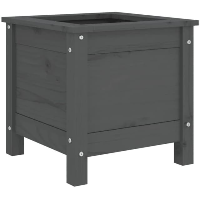 vidaXL Garden Planter Grey 40x40x39cm Solid Wood Pine, Grey 825249