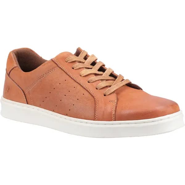 Hush Puppies Mens Mason Leather Lace Up Casual Trainers Shoes - UK 10 Brown male GDE2455TAN10